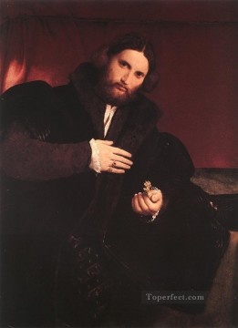 El hombre de la garra dorada 1527 Renacimiento Lorenzo Lotto Pinturas al óleo